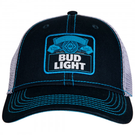 Bud Light Bottle Crest Cotton Twill Mesh Back Snapback Hat